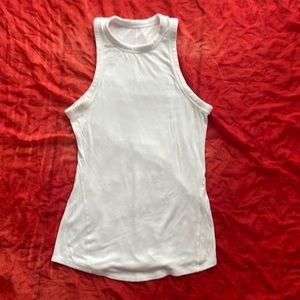 Lululemon athletica women cotton white tank top ribbed
